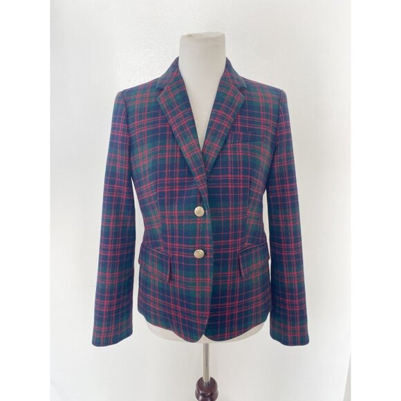J. Crew Schoolboy Tartan Jacket Blazer Wool Christmas Holidays - Picture 1 of 12